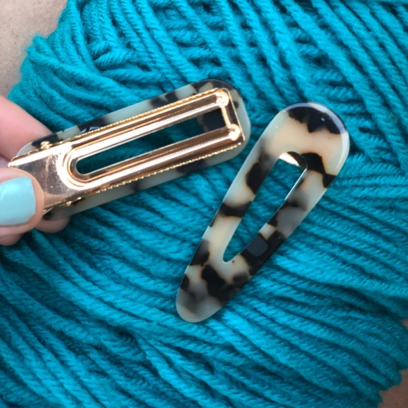 Tortoiseshell hair barrettes set if 2 - Picture 5 of 7
